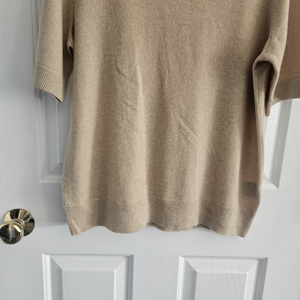 NWOT Lafayette 148 New York Cashmere Crew Neck Short Sleeve Sweater - Picture 4 of 8